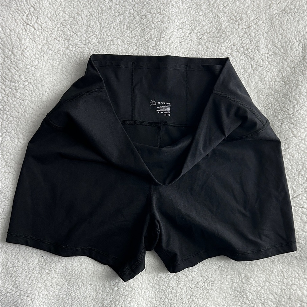 Aerie Offline Women's Black Bike Shorts the hugger Hi-Rise 5 inch XL